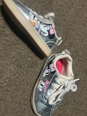 Zara Kids Silver Minnie & Daisy Sneakers with Pink Detail - 9T (Brand New)